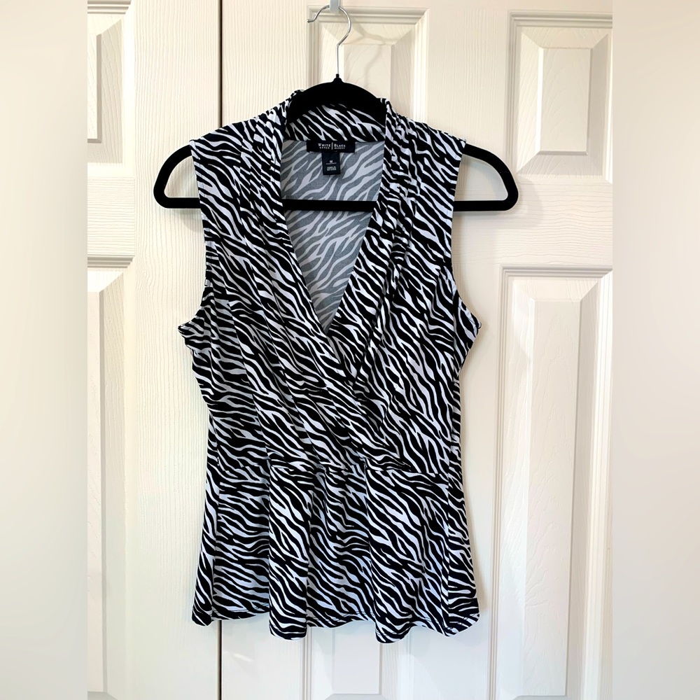 White House Black Market sleeveless wrap top